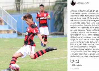 Depois de sete anos de Flamengo, promessa Athirson acerta com Flu