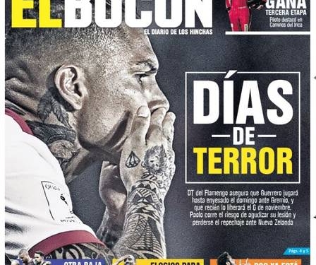 Jornal peruano se desespera com possibilidade de Guerrero jogar pelo Fla contra o Grêmio: ‘Dias de terror’