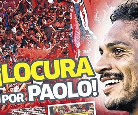 Jornal diz torcida do Flamengo lotou Maracanã por Guerrero: ‘Loucura por Paolo’