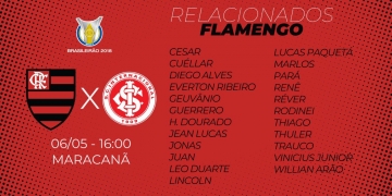 Com Guerrero, Flamengo divulga lista de relacionados