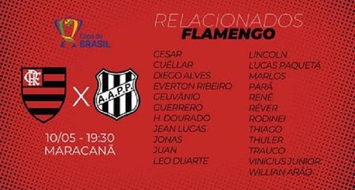 Diego não se recupera a tempo e desfalca o Flamengo contra a Ponte; veja a lista de relacionados