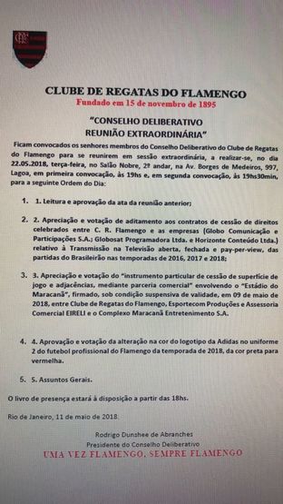 Conselho Deliberativo define data para aprovar contrato do Flamengo com Maracanã S/A