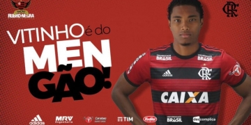 Flamengo anuncia a contratação do atacante Vitinho, que vestirá a camisa 14