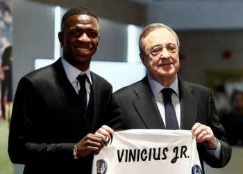 'Foi chamado para ser um dos grandes da nova era', diz Florentino Pérez sobre o Vinícius Jr