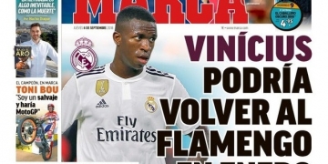 Jornal diz que Vinicius Jr pode voltar ao Flamengo por empréstimo em janeiro