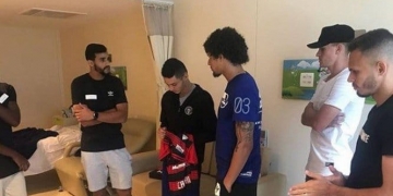 Pai de jogador do Fla que recebeu visita no hospital comemora: 'Presente especial'