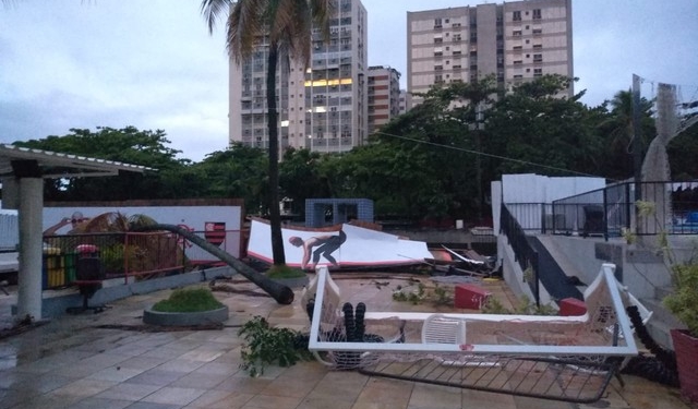 Temporal causa estragos e fecha sede do Flamengo na Gávea; veja fotos