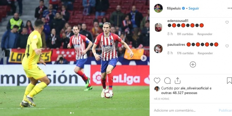 Em rede social, rubro-negros se empolgam com Filipe Luís no radar do Flamengo
