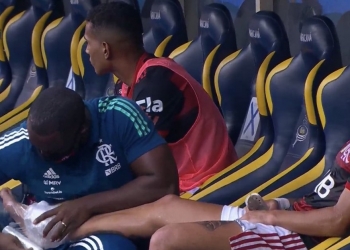 Gabigol, Arrascaeta, Gerson e Bruno Henrique deixam o campo sentindo dores e viram preocupação para ‘final’ contra o Inter