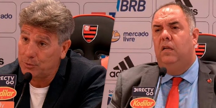 Marcos Braz anuncia dois reforços para o Flamengo durante a primeira coletiva de Renato Gaúcho como técnico