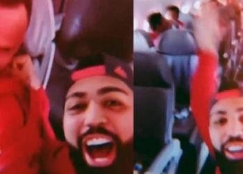 Gabigol ironiza em desembarque ao Rio de Janeiro após ‘previsão’ de queda de avião não se concretizar