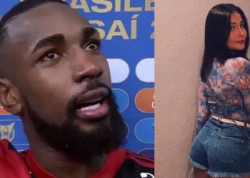Namorada ‘dedura’ Gerson por ficar acordado na madrugada França para assistir ao Flamengo: ‘Teve batida no peito’