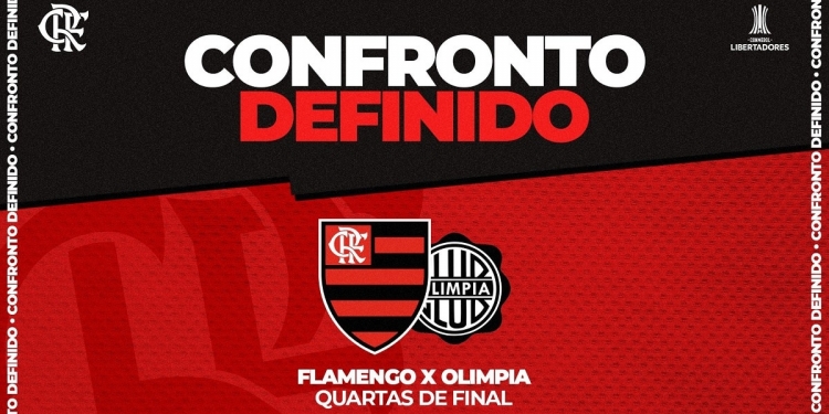 Conmebol define datas e horários dos jogos entre Flamengo e Olímpia pelas quartas de final da Libertadores