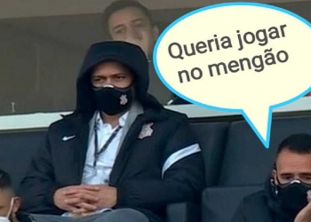 Renato Augusto vira meme com expressão de desânimo ao assistir passeio do Flamengo sobre o Corinthians