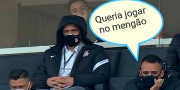 Renato Augusto vira meme com expressão de desânimo ao assistir passeio do Flamengo sobre o Corinthians