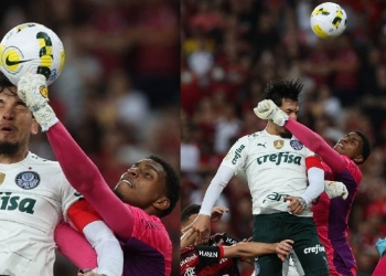 Polêmico tuíte do Palmeiras tenta achar pênalti onde não existiu e clube é massacrado pela torcida do Flamengo nos comentários