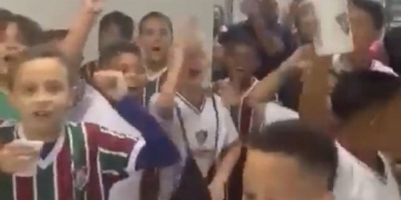Vídeo completo: uniformizados, garotos de escolinha do Fluminense cantam música do Flamengo e sofrem dura punição por parte do Tricolor